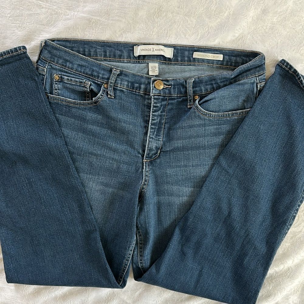 Blue Jeans Medium Wash Size 14/32 Vintage X America Women's